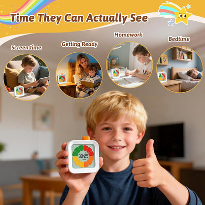 EooCoo School Supplies for Kids Visual Timer for ADHD & Autism, Digital Countdown Timer with Smiley Face-Style Visual Time Progress, Easy Time Management Tool, Classroom Learning & Home Daily Routines