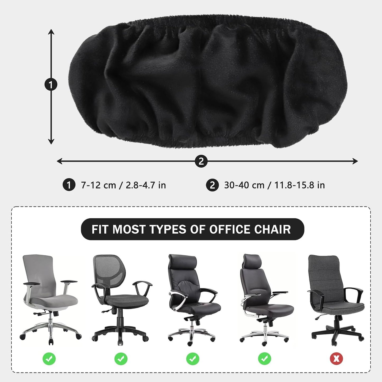 FORCHEER Office Chair Armrest Cover with Zipper 15inch Stretchable Water Resistant Computer Office Chair Arm Rest Slipcover for Desk Chairs Arm 2Pack-Army Green