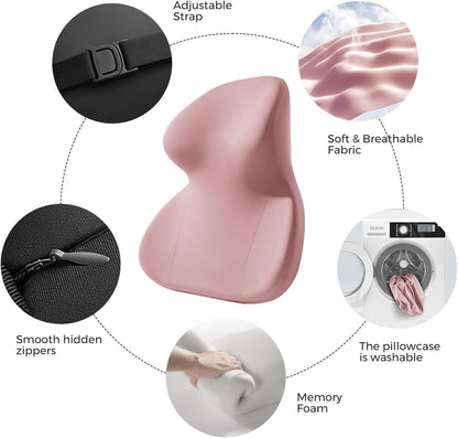 BEBAS Car Headrest Pillow, Ergonomic Neck Pillow with Memory Foam, Black