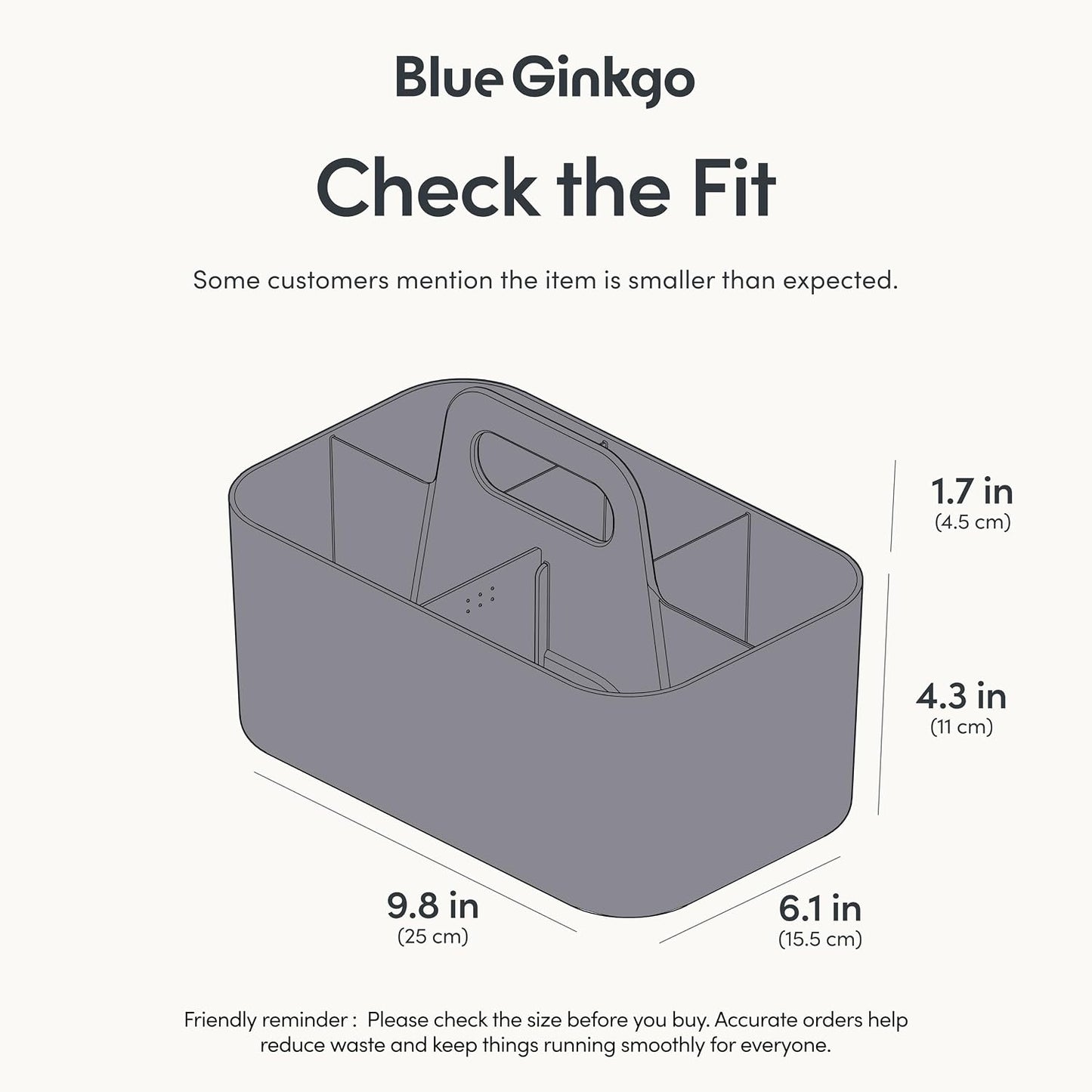 BLUE GINKGO Stackable Organizer Caddy, Rectangle, White, Made in Korea | Portable. Adjustable. Home, Office & School Storage.