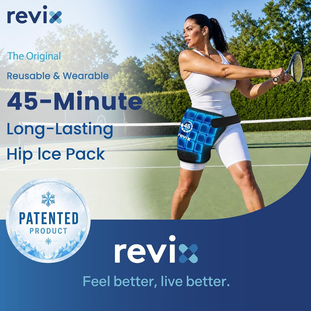 REVIX Hip Ice Pack Wrap for Sciatica & Hip Replacement, 45-Min Cold Therapy