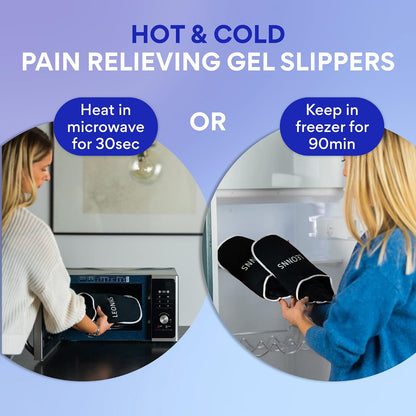 Gel Ice Pack Slippers for Foot Pain, Provides Hot and Cold Therapy, Blue