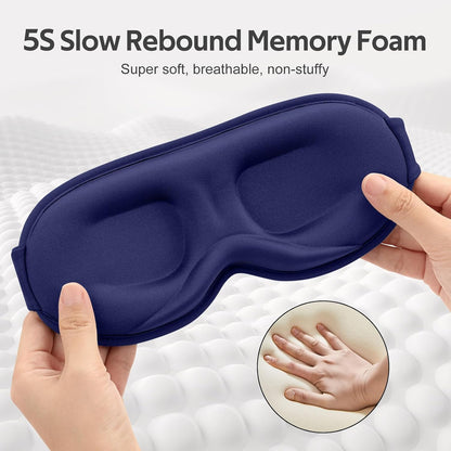 Vynix® Sleep Mask for Men Women - 100% Blackout Eye Masks for Sleep - 3D Soft Sleeping Mask for Side Sleepers - Zero Pressure Lash Extensions Eye Cover Shade for Airplane Travel Essentials, Black