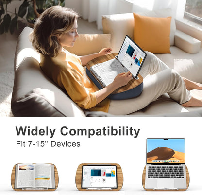 ERGONOV Lap Beanbag Book Stand for Hands Free Reading Comfortable Reading Pillow Stand Minimize Neck Strain Perfect Idea for Book Lovers in Dorm Room or Anywhere Else with Bookseat(Gray) | Minimize Neck Strain Perfect Idea for Book Lovers in Dorm Room or