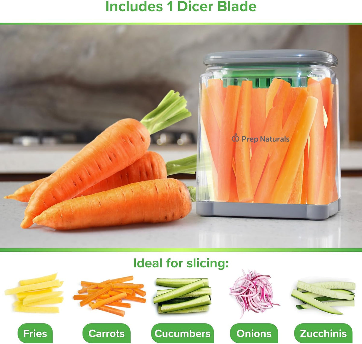 Prep Naturals Medium Stainless Steel French Fry Cutter