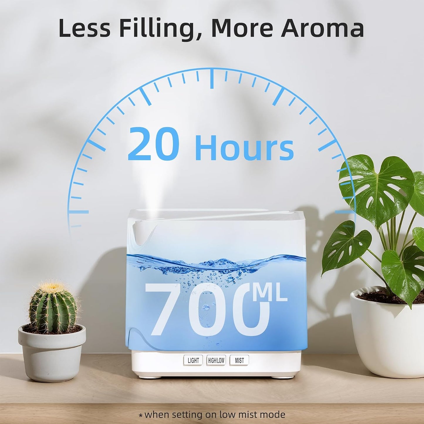 ASAKUKI Essential Oil Diffuser for Home with Top 6 Essential Oil Sets | Large 700 ml Humidifier, Automatic Shut-Off, 7 LED Lights for Living Room, Kitchen, Bedroom, Hotel - Yellow