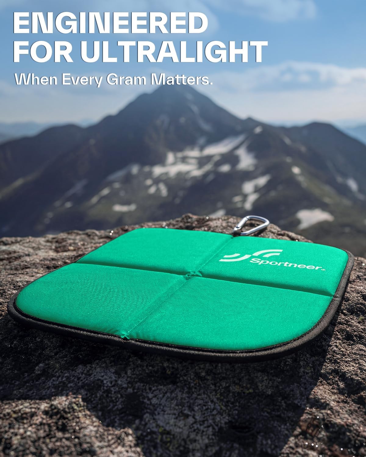 Sportneer Sitting Pad, 0.13lbs Lightweight Waterproof Folding Seat Pad for Backpacking, 15.75'' x 15.75'' Portable Camping Seat Mat for Hiking, Picnics & Outdoor Use