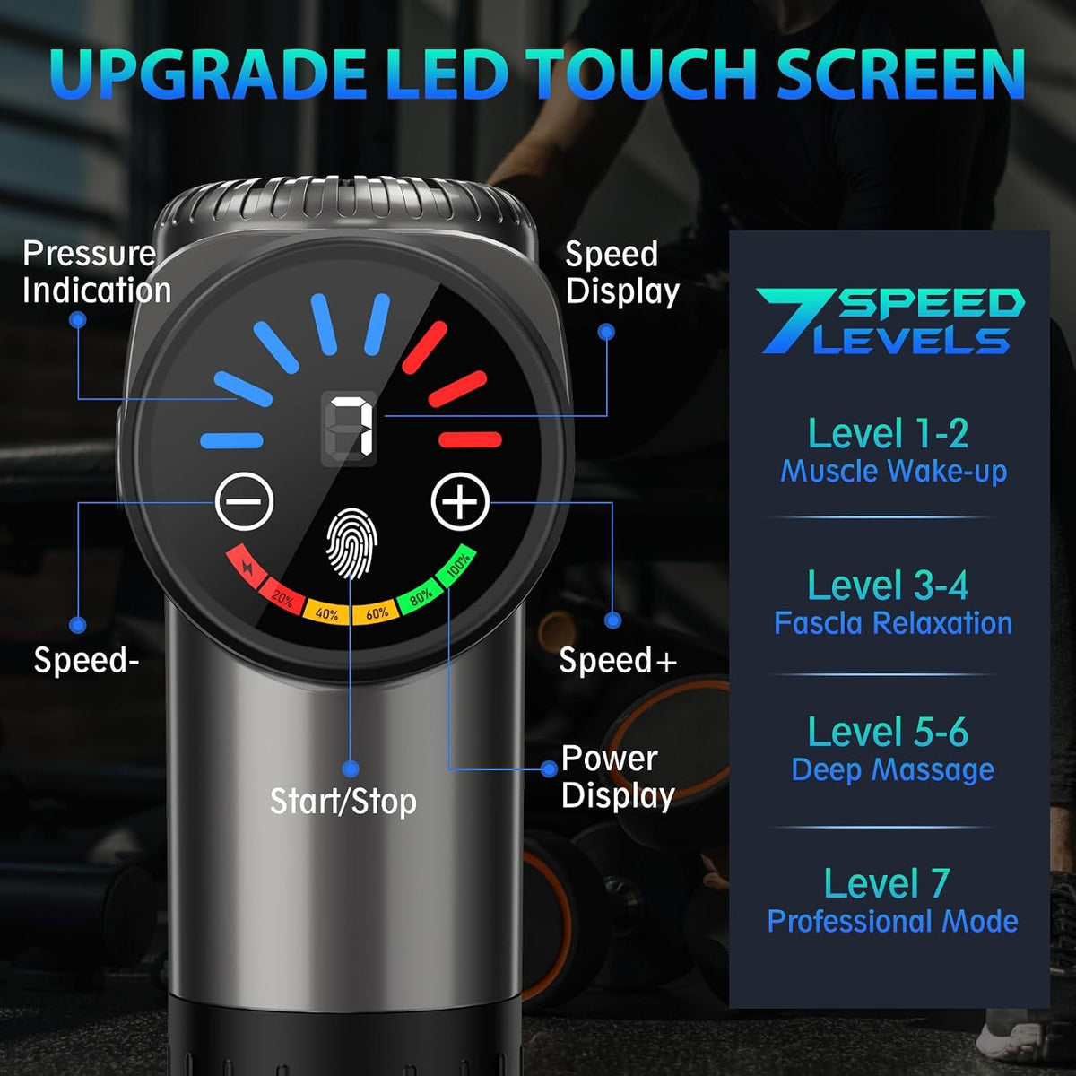 TOLOCO Massage Gun, Deep Tissue Back Massage for Athletes for Pain Relief, Percussion Massager with 10 Massages Heads & Silent Brushless Motor, Fathers Day Dad Gifts, Carbon