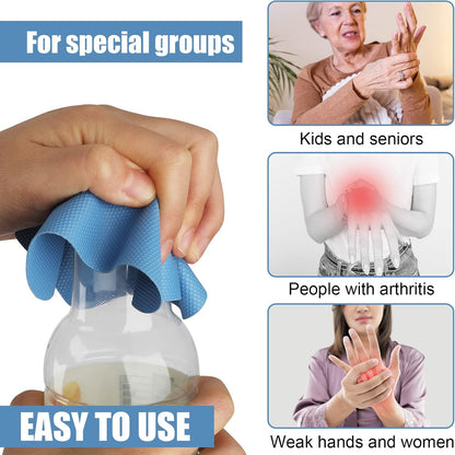 LUTER 4pcs Jar Opener Gripper Pad for Seniors with Weak Hands, Rubber | Multi-function Silicone Bottle Opener Lid Cap Rubber Gripper Pads Kitchen Coasters Gadgets, Light Blue, Green