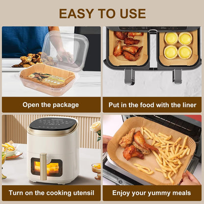 Air Fryer Liners Disposable Paper,100Pcs Airfryer Paper Liners,Non Stick Parchment Paper Liners,Food Grade Air Fryer Accessories for Microwave Oven Steamer 6.3inch Round