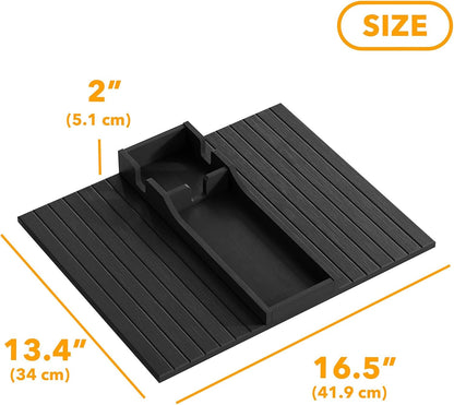 SpaceAid Bamboo Couch Cup Holder, Anti Falling Foldable Sofa Armrest Tray with Cup Holder, Couch Arm Side Table Organizer for Drink Cup Remote Snacks (Natural)