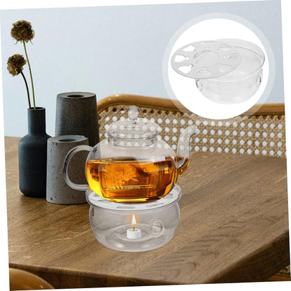 ABOOFAN Vintage Glass Teapot Warmer Retro Tea Stove Base for Heat Preservation Elegant Teapot Heating Tool for Home Office and Teahouse Use