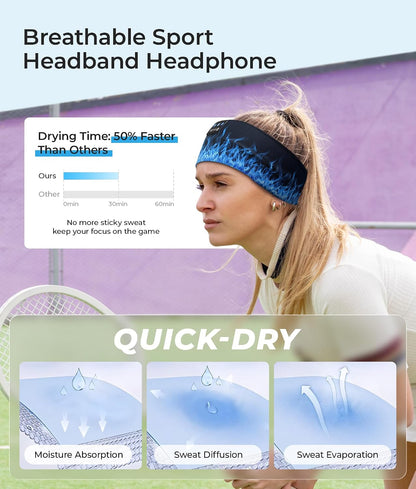 LOVE EYE Sleep Sport Headphones Wireless Bluetooth 5.4 Headband Headphone