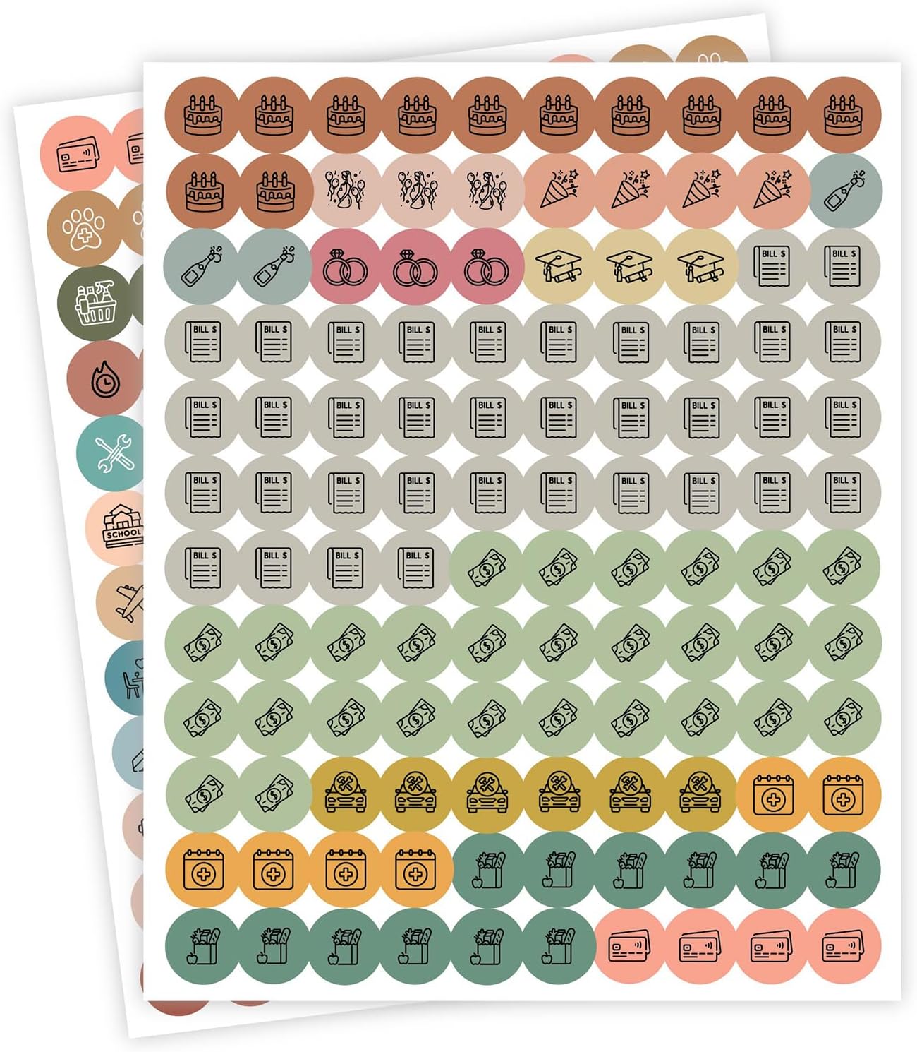 Andaz Press Colorful 7 Days of Week Stickers, Day Week Calendar Stickers for Adults Planner Day Dots Food Labels for Food Containers Date Calendar Planner Stickers Week Day Sticker Labels, 480-Pack