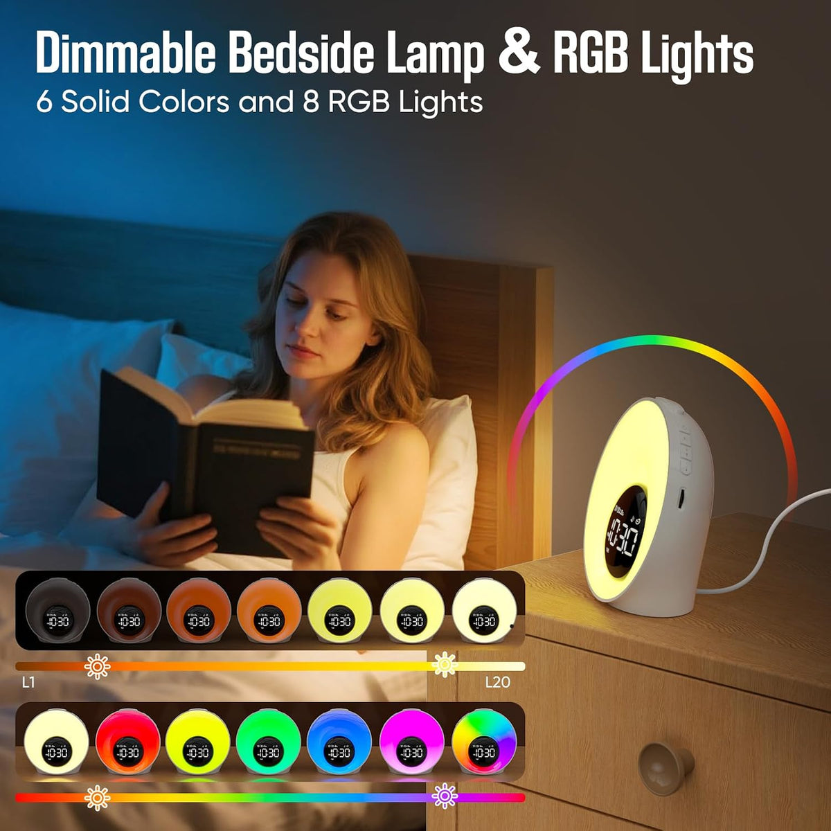 Sunrise Alarm Clock, Wake Up Light, Sleep Sound Machine for Bedroom