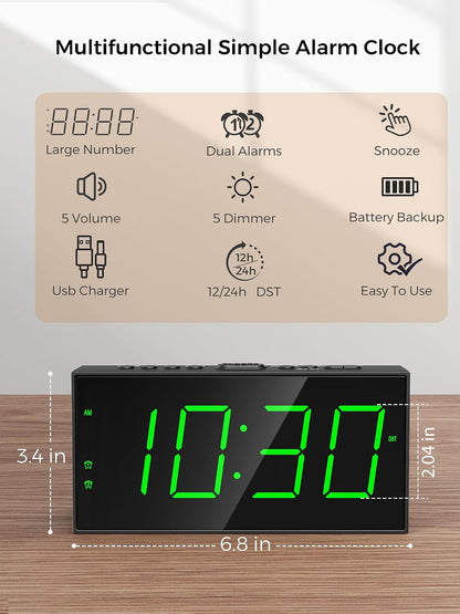Vibrating Alarm Clock for Heavy Sleepers with Bed Shaker, 116dB Dual Alarms