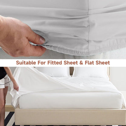Bed Sheet Straps, Upgrade Fitted Bed Sheet Holders for Corners, Non Slip Sheet Clips White 4Pcs