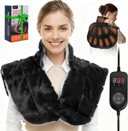 Weighted Far Infrared Heating Pad for Neck Shoulders & Back, 30S Fast Heat