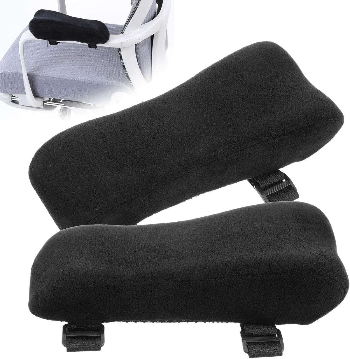 2 pcs Ergonomic Office Chair Arm Pads, Memory Foam Armrest Pads for Office Chair Gaming Chair Arm Rest Covers for Desk Chair, Armrest Cushions for Elbow Pressure Relief