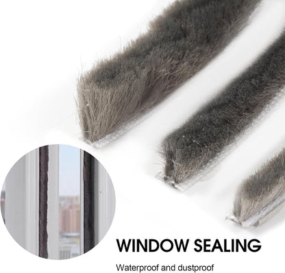 16 Ft (5m) 196 Inch Sliding sash Windows Doors Tape Pile Draught excluder Brush Seal Strip weatherstrip 7mm x 12mm (7/24 1/2 Inch, Gray)
