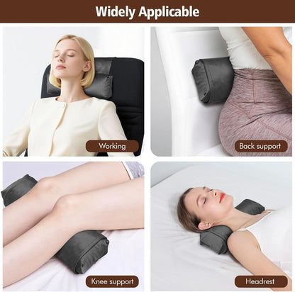 WdFour Velvet Neck & Head Pillow for Recliner Chair, Small Ergonomic Cervical Support Pillow for Home, Office and Travel, Non-Slip Cushion for Tension Relief & Shoulder Comfort (Chocolate)