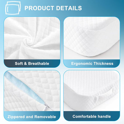 Knee Pillow for Side Sleepers, 100% Memory Foam Filling Leg Pillow for Side Sleeping, 4" Height Leg Pillow for Relieving Leg, Back, and Knee Pain Breathable & Pressure-Relieving Support - 18"x30"x4"