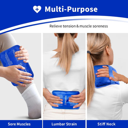 Gel Ice Packs for Injuries Reusable 2 Packs Hot Cold Gel Wrap with Strap