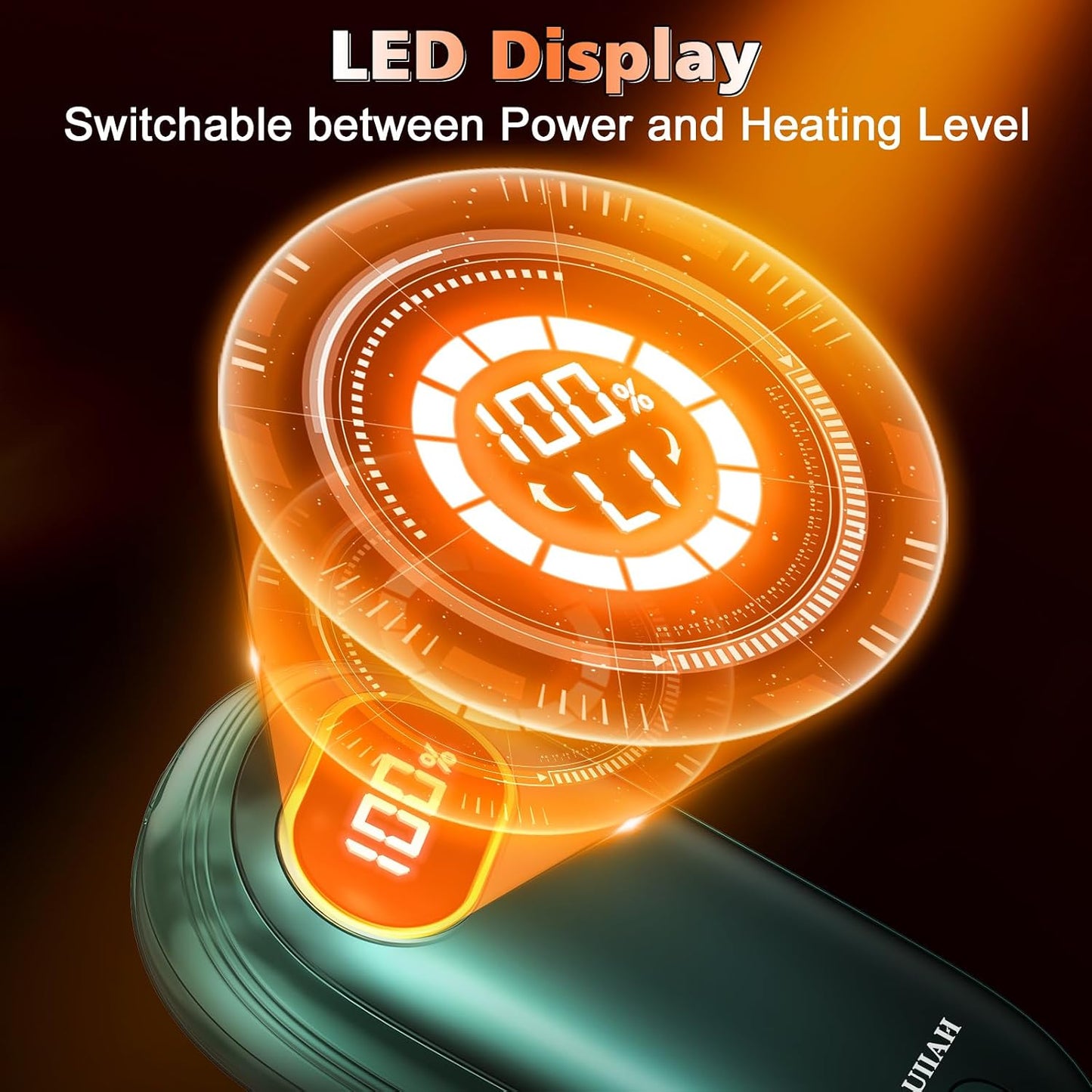 Hand Warmers Rechargeable - Electric Hand Warmers 2 Pack with Dual-Sided Heating for 15Hrs Warmth, LED Display & Flashlight, Hunting Essentials, Gifts for Christmas Man Women Raynauds Golf