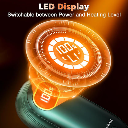 Hand Warmers Rechargeable - Electric Hand Warmers 2 Pack with Dual-Sided Heating for 15Hrs Warmth, LED Display & Flashlight, Hunting Essentials, Gifts for Christmas Man Women Raynauds Golf