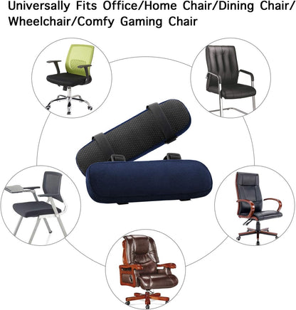 MOSISO Chair Armrest Pads, Home/Office Chair Arm Rest Covers, Black | 2 Pack Memory Foam Comfy Computer Gaming Elbow Cushion, Removable Washable Elbow, Support Forearm Pressure Relief