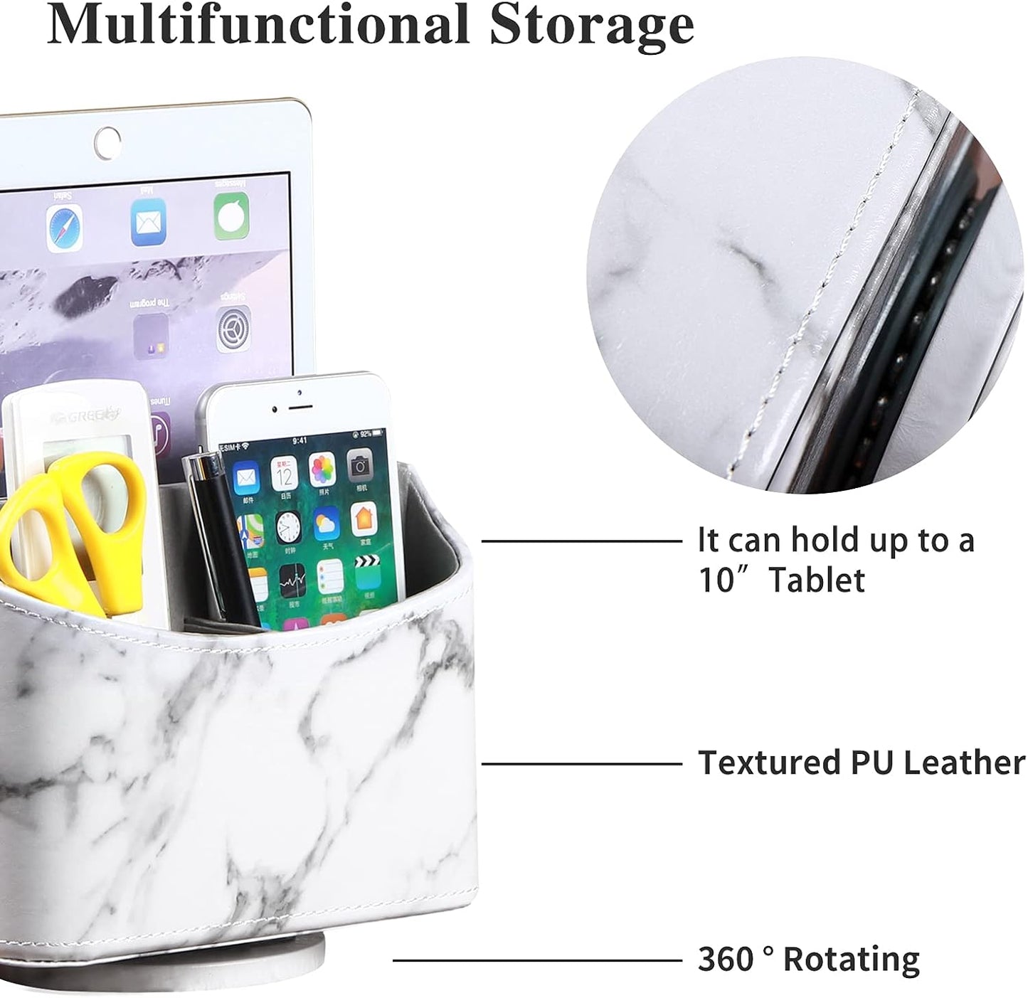 360° Rotatable Remote Control Holder,TV Remote Caddy for Nightstand Table