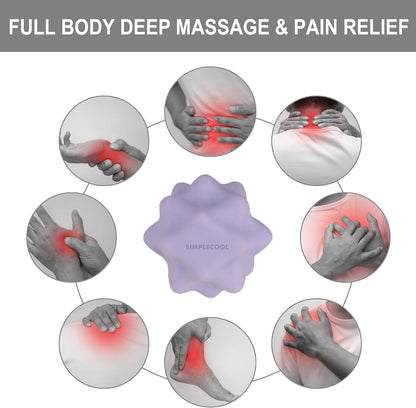 Small Spiky Massage Ball Trigger Point Massage Tool 2.2"×2.1" Blue | Solid Bumpy Massager for Deep Tissue Myofascial Release Hand Foot Plantar Fasciitis Pain Relief Knots Acupoint Yoga Fitness