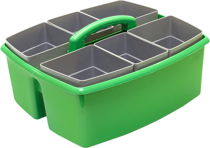 Storex 2-Compartment Large Cleaning Caddy – Multipurpose Supply Organizer with Handle - Black, 1-Pack (00973A06C)