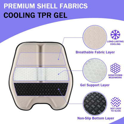 Soft Thin Gel Seat Cushion with 1 Inch Gel - Sciatica Relief
