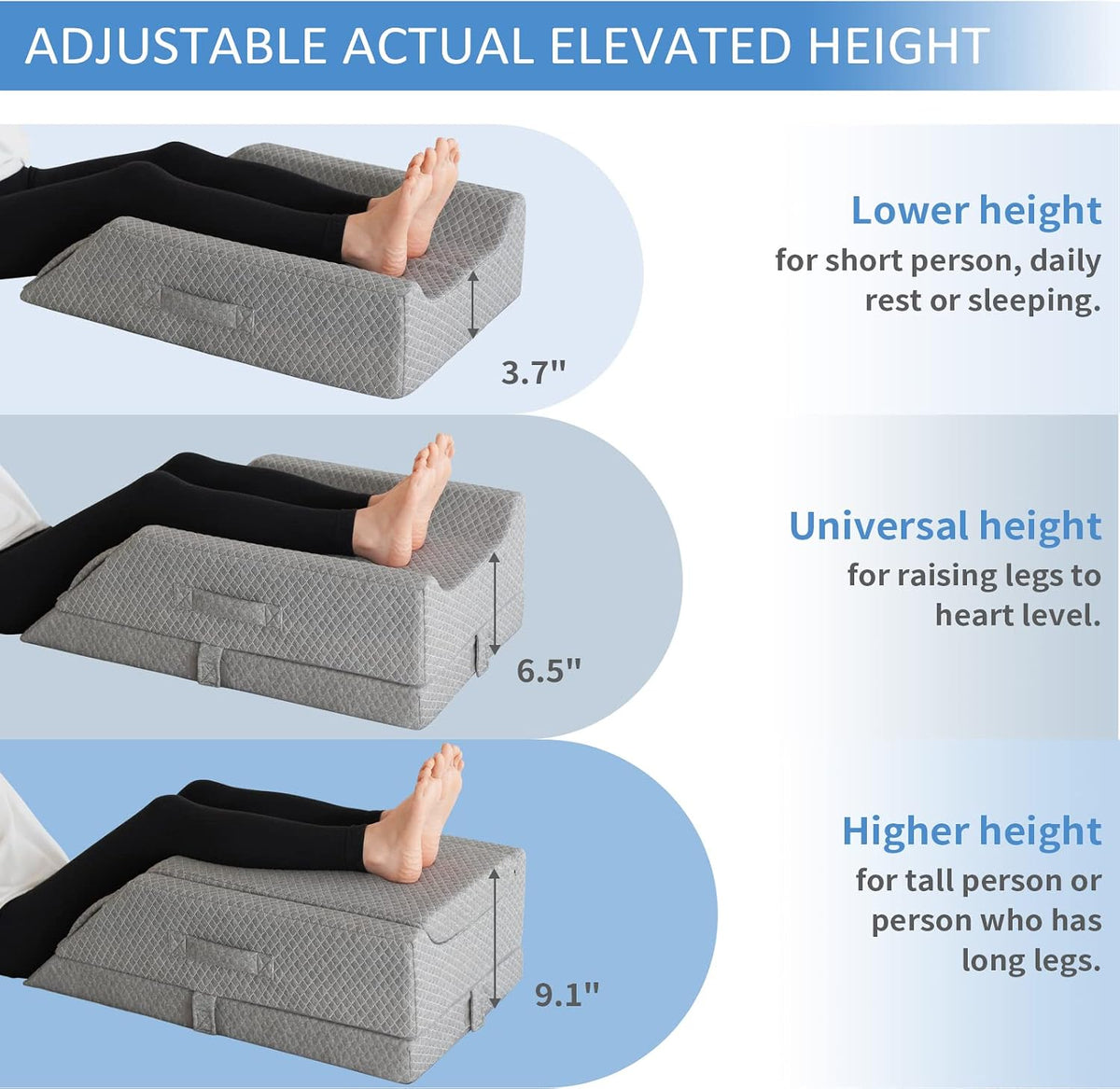 KingPavonini Adjustable Leg Elevation Pillows for Swelling After Surgery