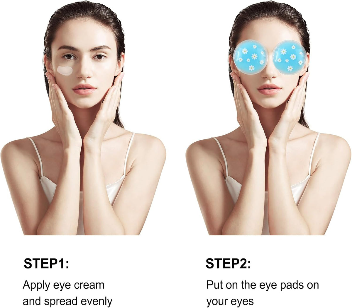 Pallesen Gel Ice Pack Reusable Cooling Eye Pads and Under Patches,Eye Hot Cold Treatment for Redness,Pain Relief Relax