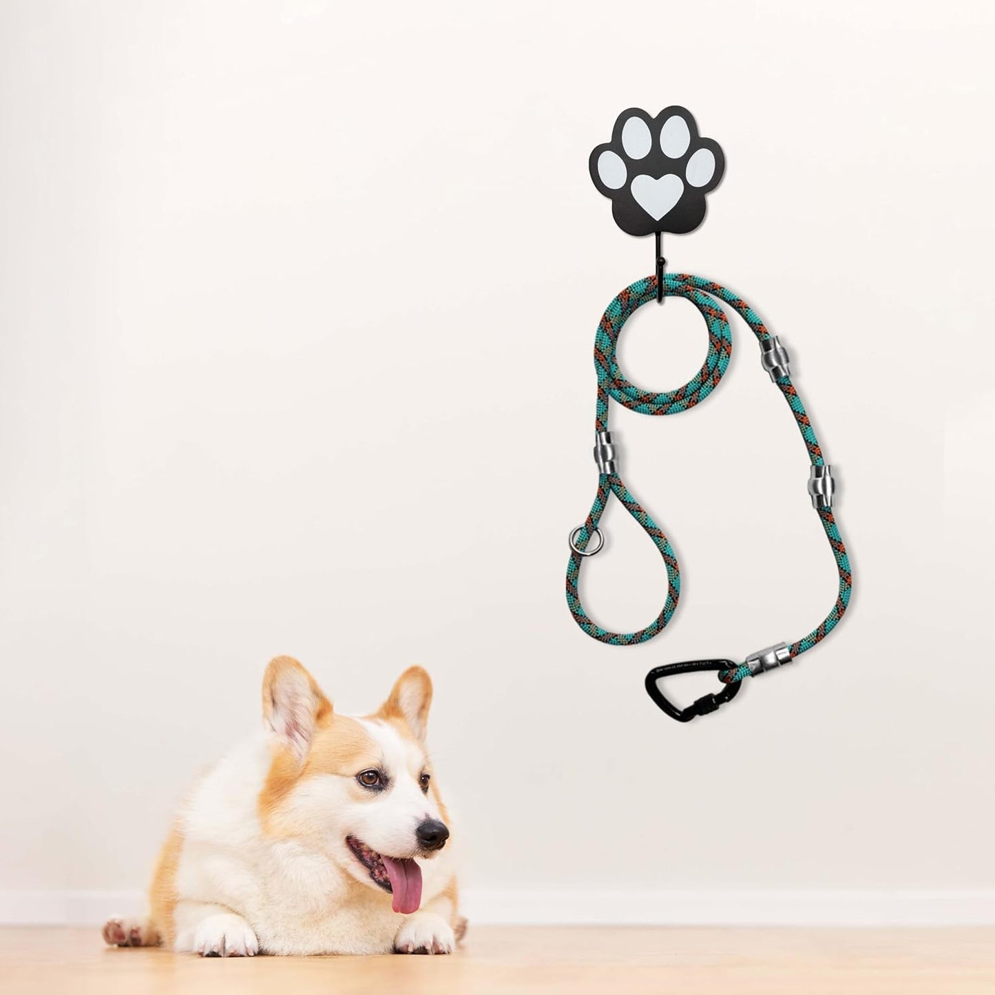 Unique Wooden Dog Leash Holder Wall Mounted, Coat and Key Hook for Wall, Dog Paw Decor for Home Living Room, Great Gifts for Cat Lovers
