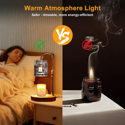 Candle Warmer Lamp with Timer & Dimmer, Birthday Gifts for Women Mom, 4-Level Dimmable Flower Heat Lamp for Jar Candles, Adjustable Height, House Warming Gifts, Home Decor (Purple