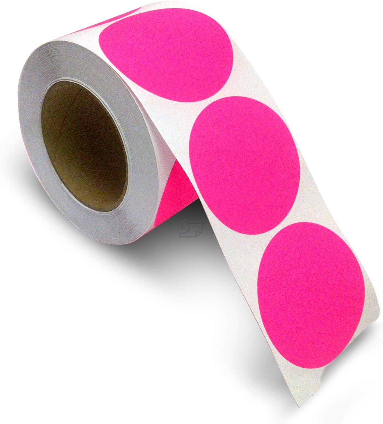 Blank Color Coding Stickers, Writable Surface â€“ 500 Permanent Labels per Roll (Yellow Fluorescent, 1.5" Circle)