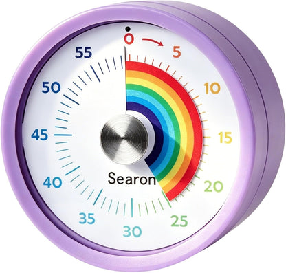 Searon Magnetic Visual Classroom Timer for Teachers, 60-Minute Countdown | No-Tick with Sound or Silent LED Alert, Pause, Magnet/Stand/Hang for Reading, Small Groups & Classroom Routines