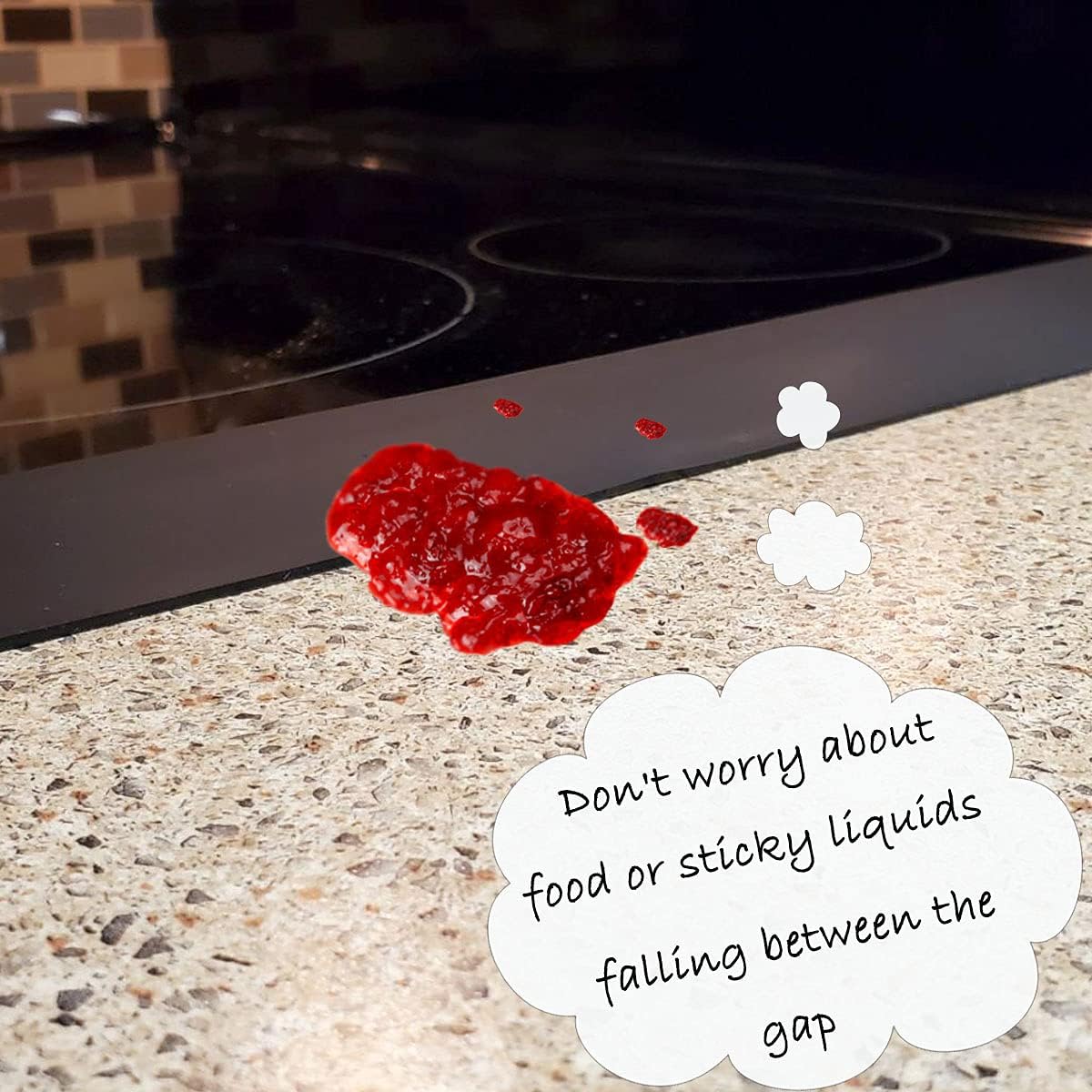 Silicone Gap Covers, (2 PCS) Silicone Stove Gap(21 Inches, Semi Clear) | Filler Stopper Kitchen Stove Gap Covers - Flexible Stoves Counter Gap Cover, Food Grade