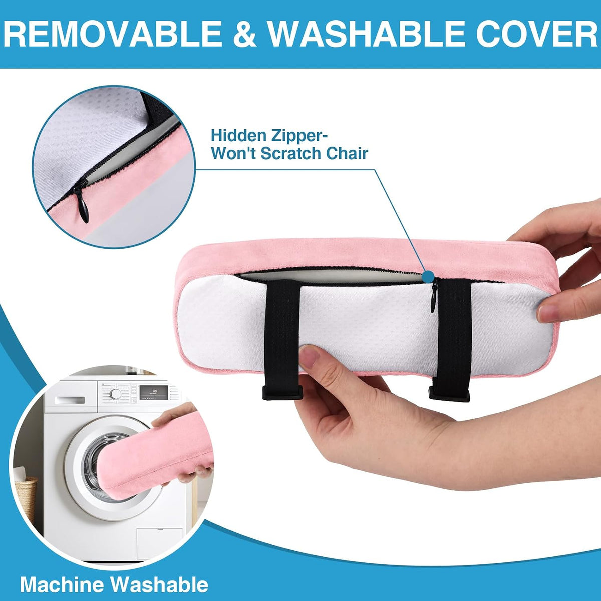Smiry Memory Foam Office Chair Armrest Pads, Non-Slip Armrest Cushion