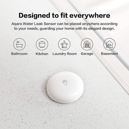 Aqara Water Leak Sensor 3 Pack, Zigbee Water Leak Detector for Alarm System | Requires AQARA HUB, App Notifications, Smart Home Automation, for Kitchen, Bathroom, Basement, Wireless, Works with IFTTT