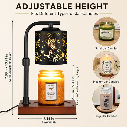 Candle Warmer Lamp Adjustable Height Dimmable for Jar Candles Hummingbird