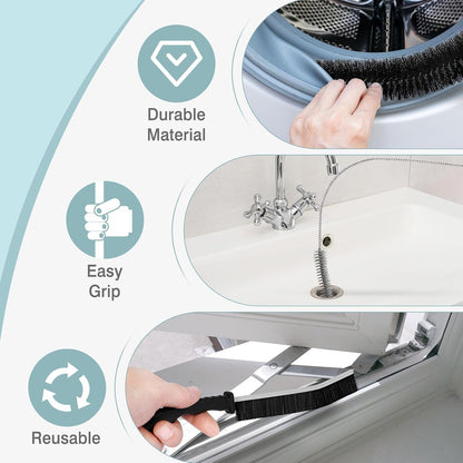 Dryer Vent Cleaner Kit, Dryer Cleaning Brush Vent Cleaner, Refrigerator Coil Cleaning Brush Clothes Trap Duct Remover, Appliance Brush, Home Dryer and Washer Lint Trap Cleaning Tool Set