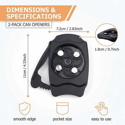 Draft Top Beer Can Opener and Soda Can Lid Remover | Remove beer and soda can lids effortlessly with this 2-pack, smooth-edge topless beverage can opener tool.
