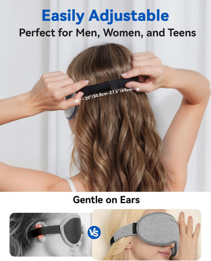 FACEMOON 3D Blackout Weighted Sleep Mask, Airplane Travel & Nurse Essential
