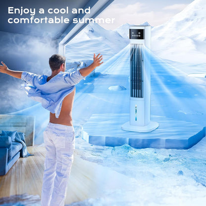 Portable Air Conditioners for Room, 3-in-1 Evaporative Air Cooler, Fast Cooling Portable AC Unit/24H Timer, Remote Oscillating Tower Fan, 4 Modes 3 Speeds, Quiet Swamp Cooler for Bedroom Office