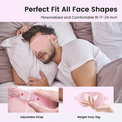 Audree Sleep Eye Mask for Men and Women - Perfect Blackout 3D Eye Mask for Restful Sleep | 100% Light Blocking with Nose Bridge Design | Soft Comfort Eye Shade Cover for Travel, Yoga, Naps (Gray)