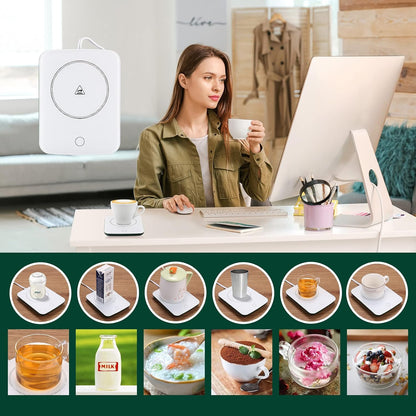 Misby Mug Warmer, Coffee Warmer for Desk Auto Shut Off Coffee Lovers Gift Ideas, Smart Coffee Cup Warmer with Gravity-Induction Coffee Mug Warmer for Desk Use Keep Beverages Coffee Warmer (White)